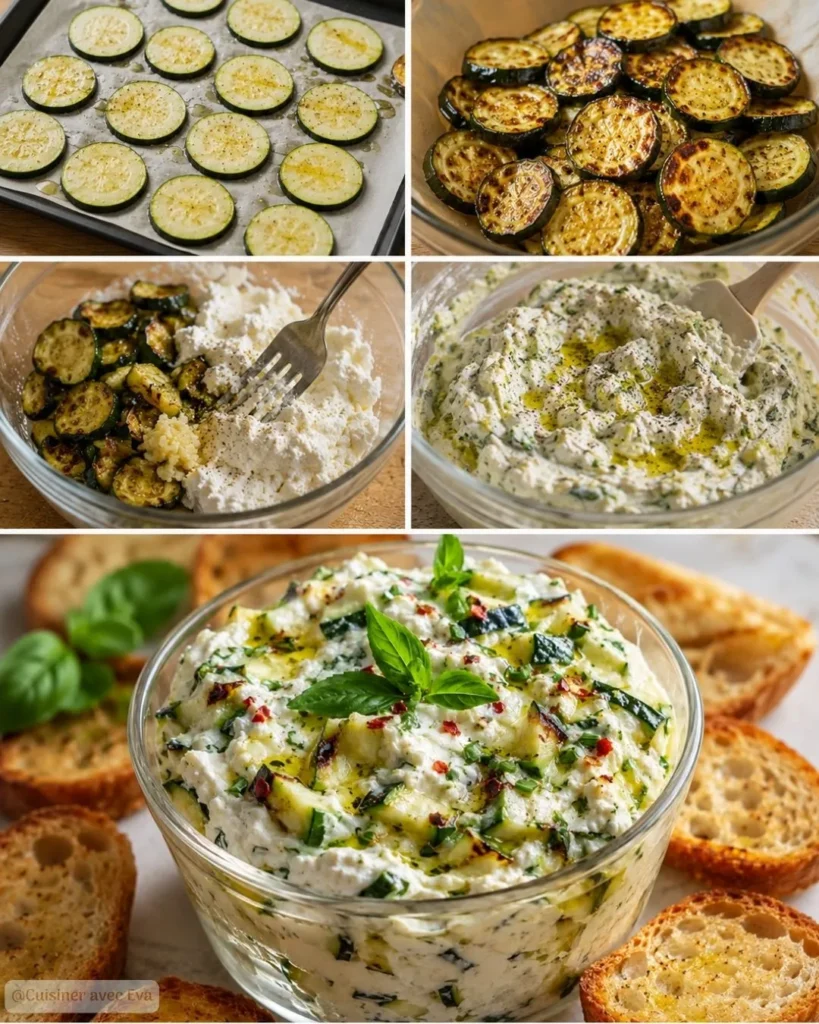 Préparation du rillettes de courgettes