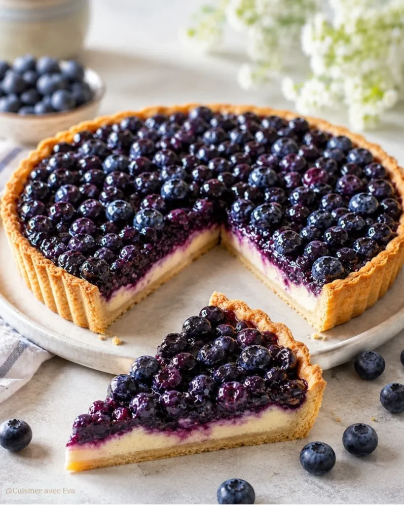 Recette Tarte aux myrtilles et crème d'amande