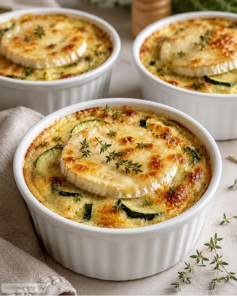 Recette du Flan de courgettes au camembert