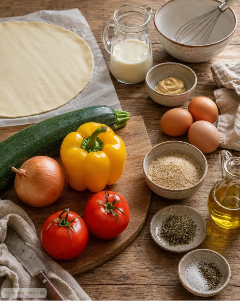 Tarte salée courgettes tomates poivrons
