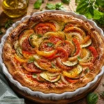 Tarte salée courgettes tomates poivrons estivale