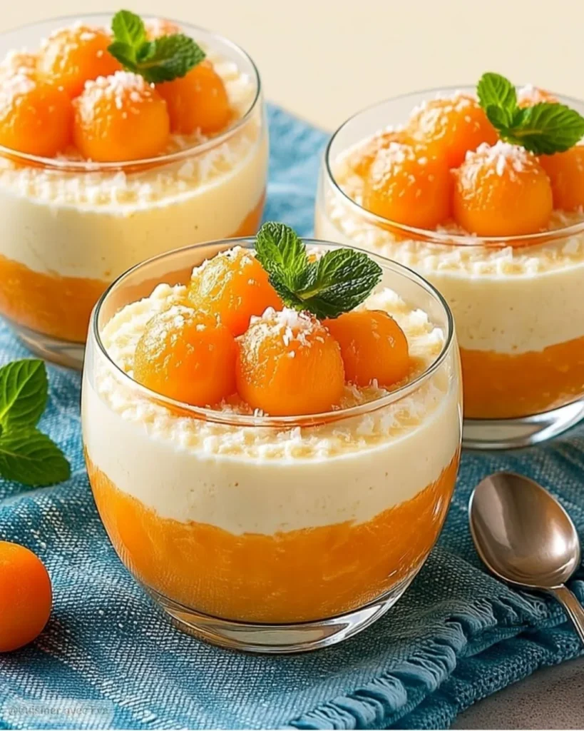 Verrines Mousse Melon Mascarpone Fraîches et Légères