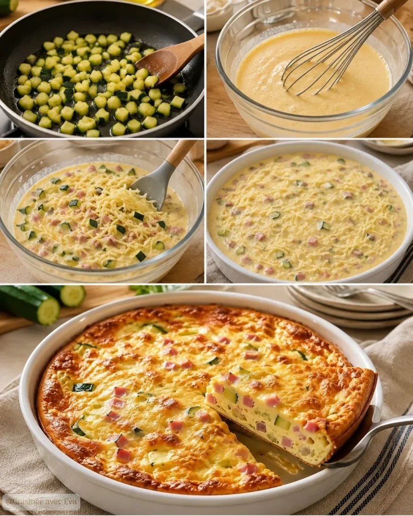 Clafoutis salé aux courgettes jambon