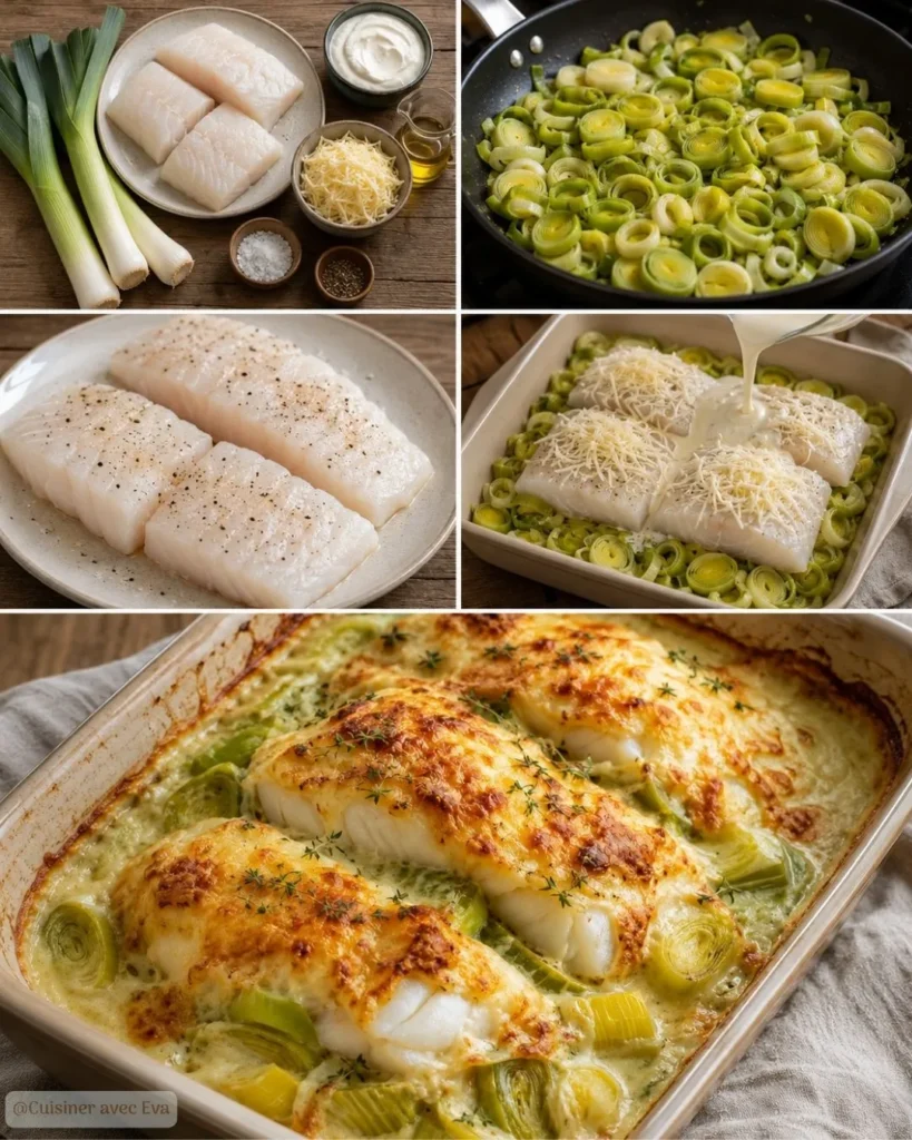 Gratin de Cabillaud aux Poireaux