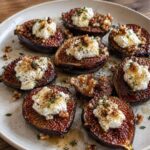 Figues caramélisées au chèvre, miel et thym