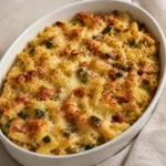Gratin de pâtes aux courgettes et lardons