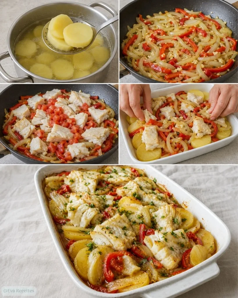 Préparation du Bacalhau à la Portugaise