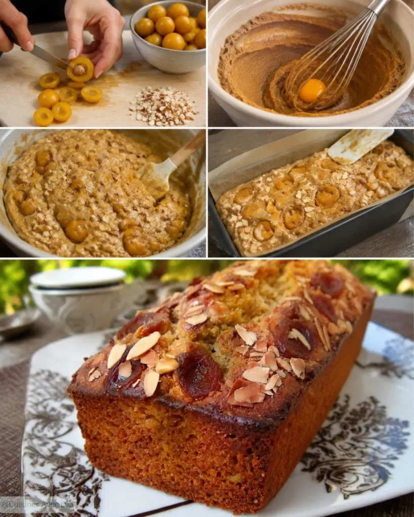 Préparation du Cake aux mirabelles et amandes