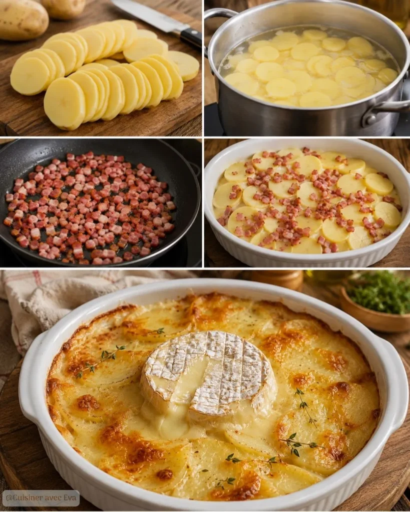Préparation du Gratin de pommes de terre au camembert