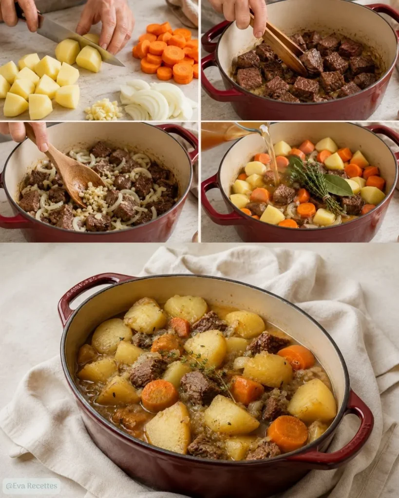 Préparation du Ragoût de pommes de terre