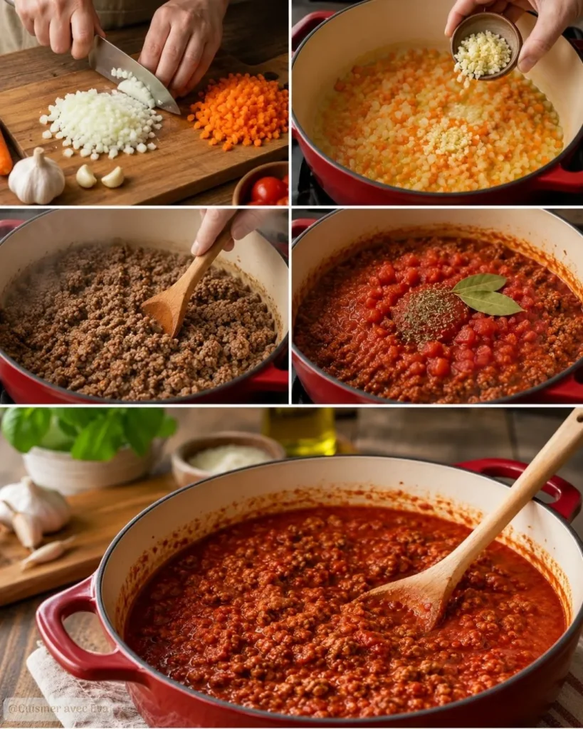 Préparation du Recette sauce bolognaise maison
