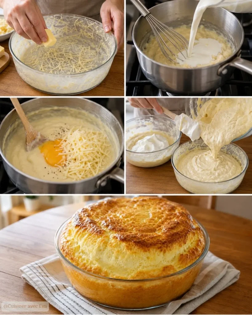 Préparation du Soufflé au fromage facile