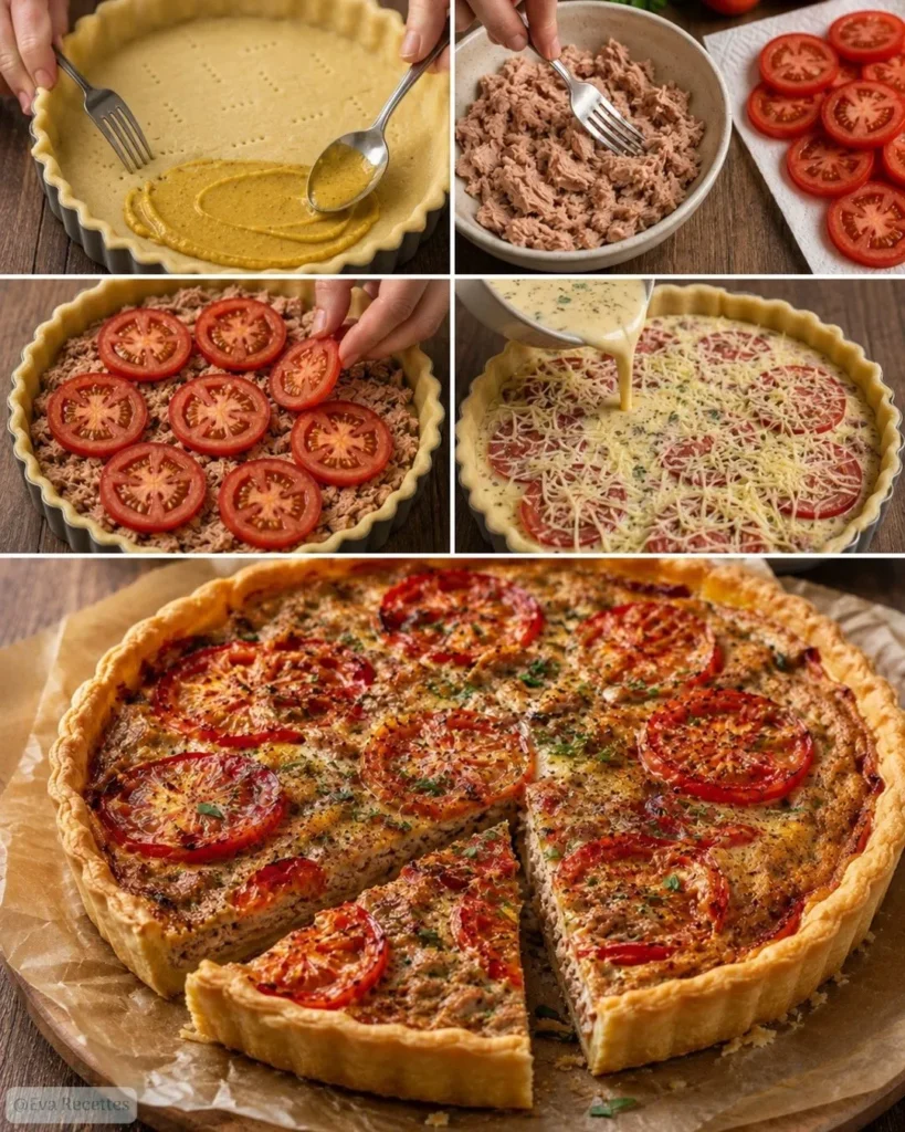 Préparation du Tarte au thon, tomates et moutarde