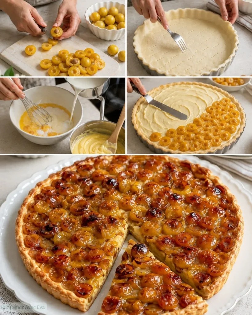 Préparation du Tarte aux mirabelles et crème d'amande