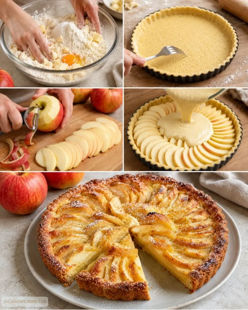 Préparation du Tarte aux pommes normande