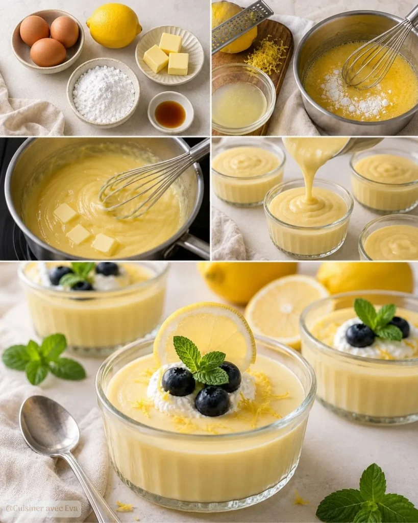 Préparation du crème au citron maison