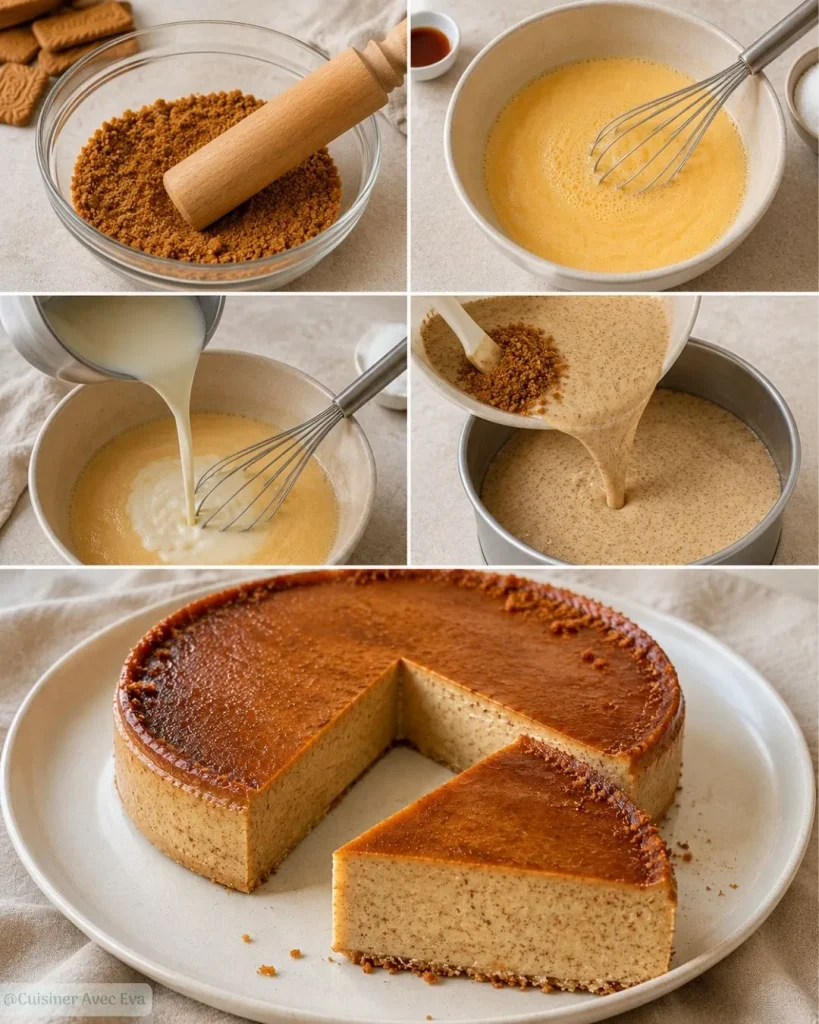 Préparation du flan spéculoos facile