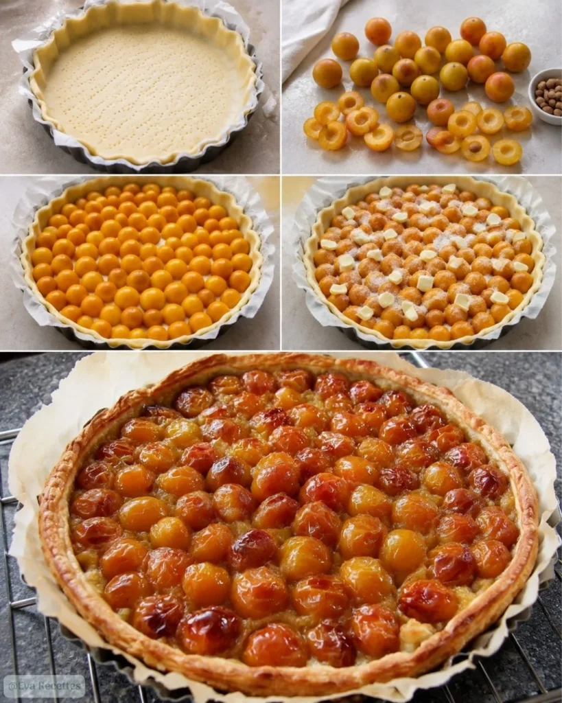 Préparatn du Tarte feuilletée aux mirabelles