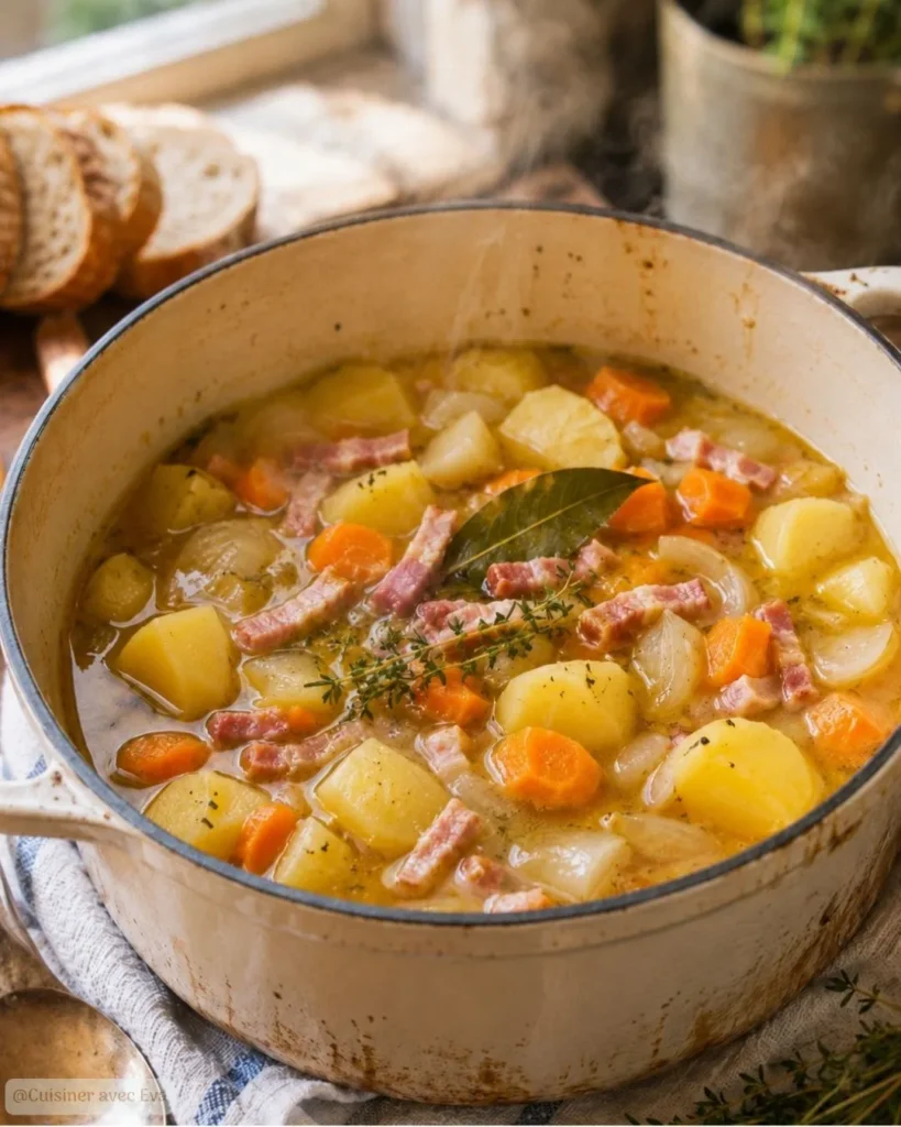 Recette Ragoût de pommes de terre carottes lardons