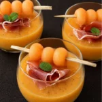 Soupe froide melon jambon menthe