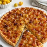Tarte aux mirabelles, crème pâtissière et crème d'amande