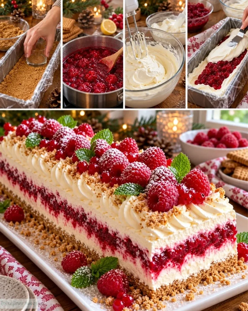 Bûche mascarpone framboise