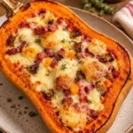 Courge butternut farcie au reblochon et lardons