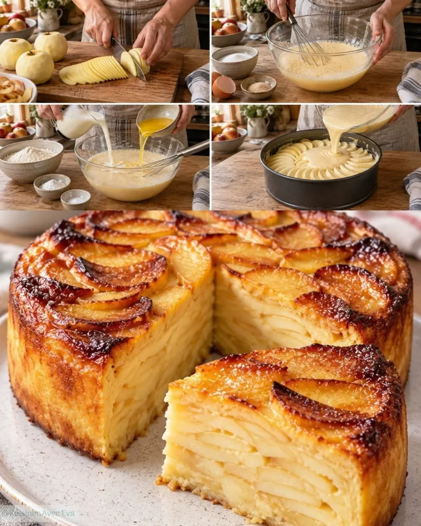 Gâteau Flan aux Pommes Moelleux et Fondant