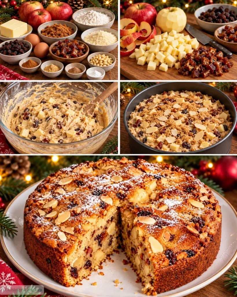 Gâteau de Noël aux pommes et aux épices