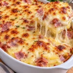 Gratin dauphinois au jambon et mozzarella
