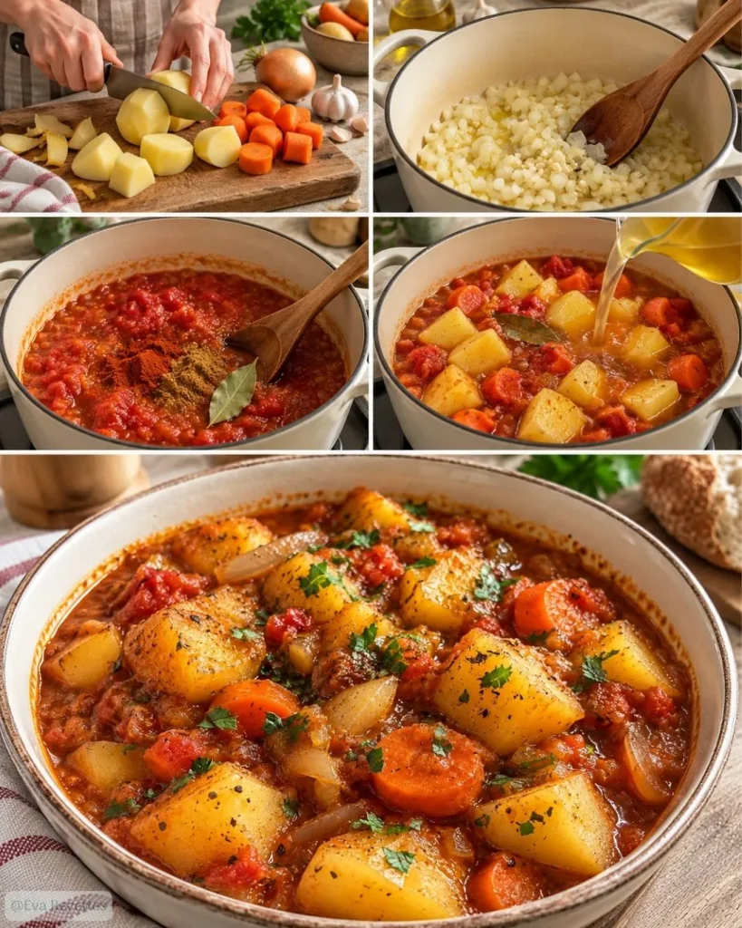 Préparation du Ragoût de pommes de terre à l'ancienne