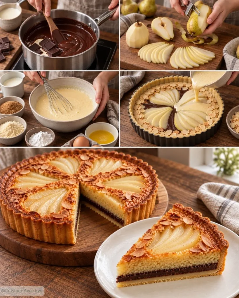 Préparation du Tarte aux poires chocolat