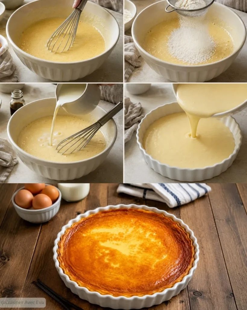 Préparation du flan maison vanille