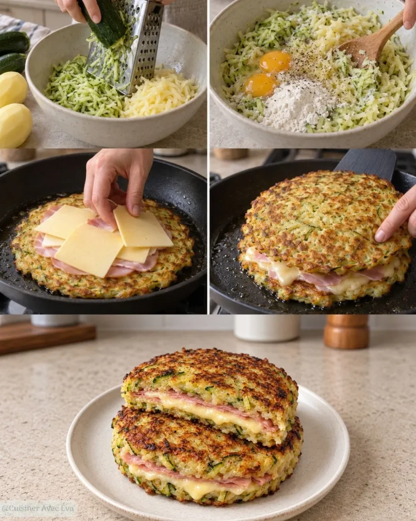 Préparaton du Galettes courgette pomme de terre