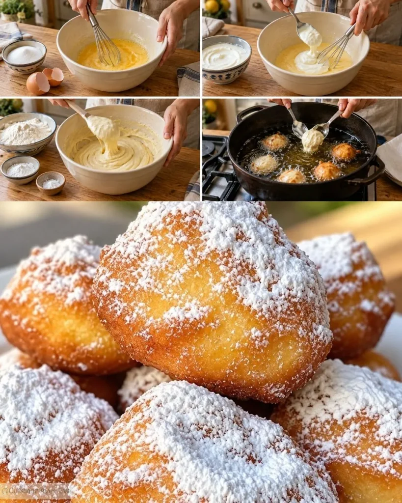 Prépartion du Beignets légers au yaourt expres
