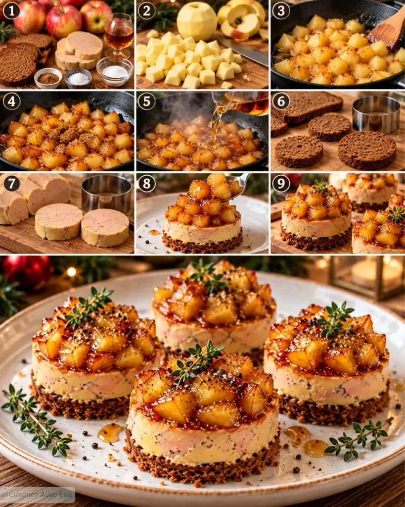 Recette  Mini Tatins de Foie Gras aux Pommes