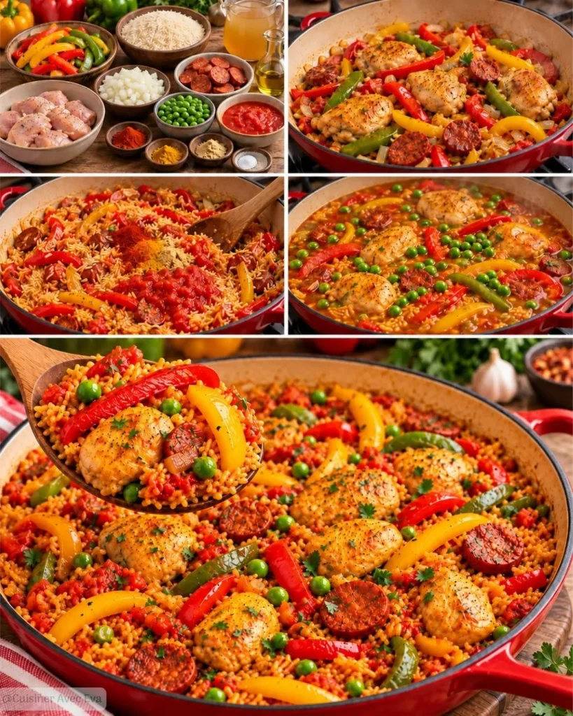 Riz à l’Espagnole au Poulet et aux Poivrons