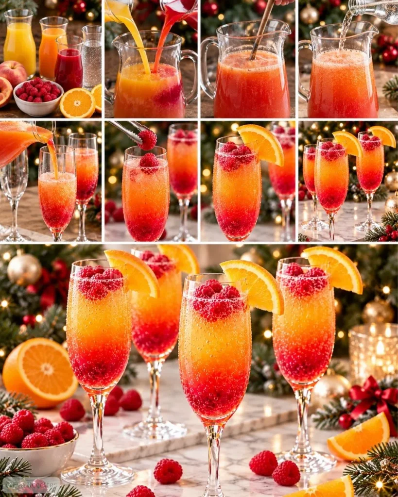 Bellini de Noël sans alcool festif