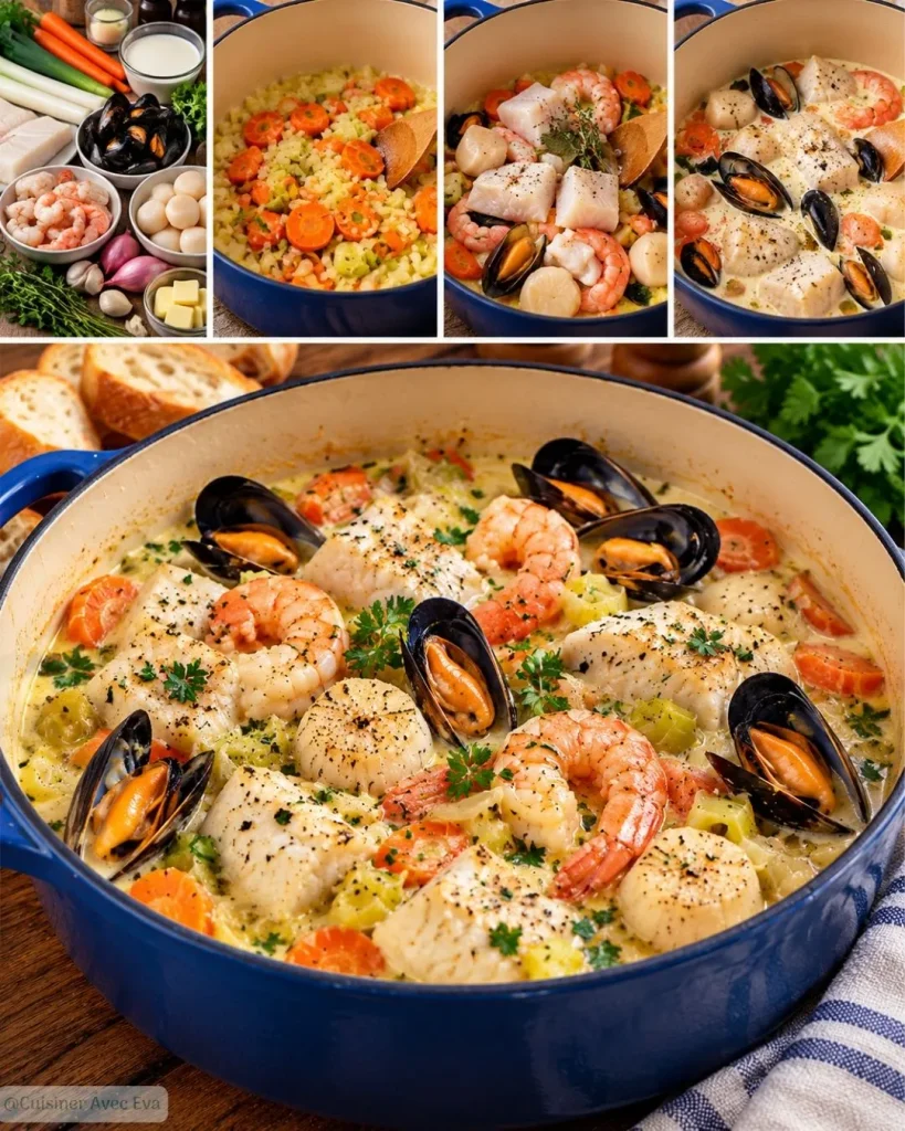 Cocotte Dieppoise aux Poissons et Fruits de Mer