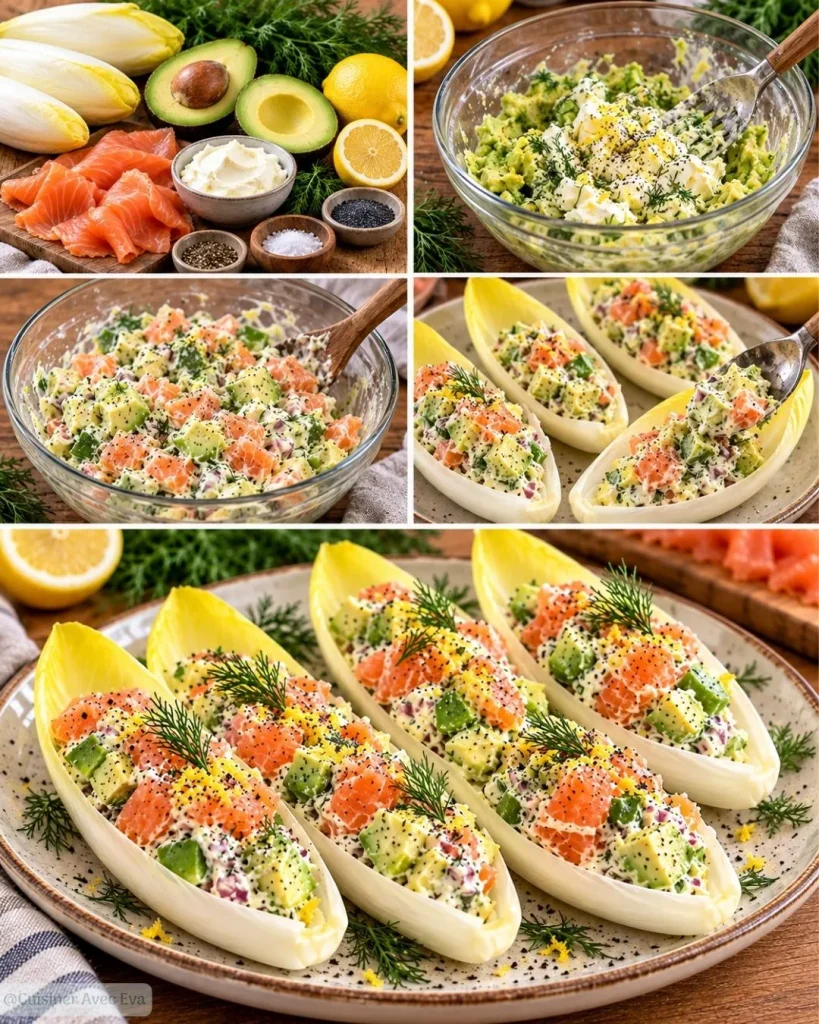 Endives garnies au saumon fumé