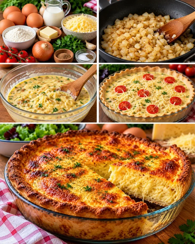 Quiche soufflée au fromage simple sans pâte