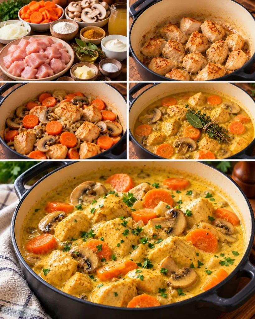 Recette du Blanquette de poulet au curry