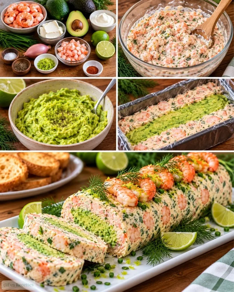 Recette du Bûche de crevettes avocat citron vert