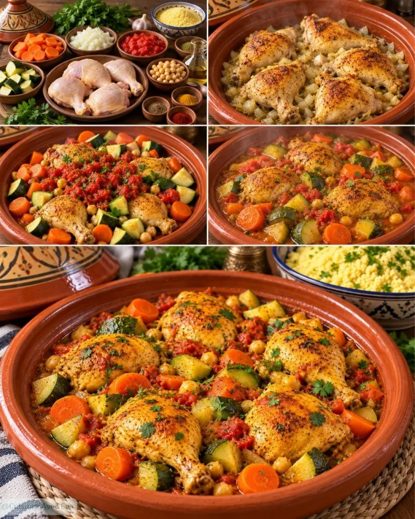 Recette du Tajine de poulet aux légumes