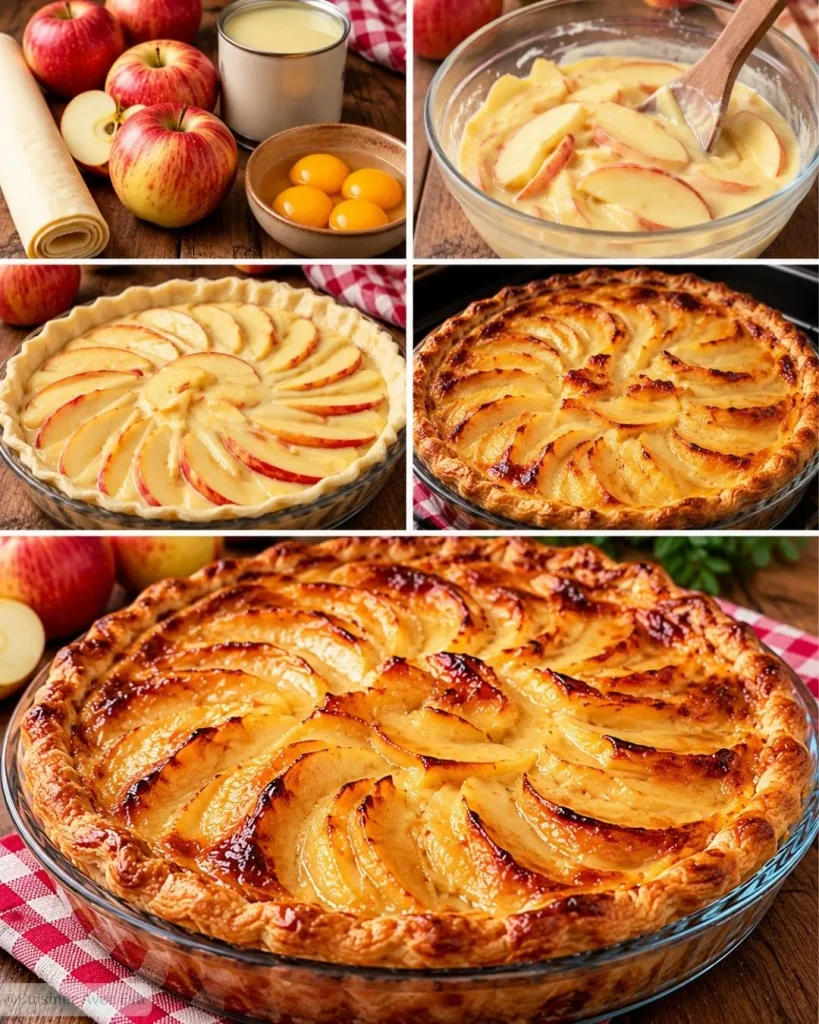 Tarte aux pommes et lait concentré sucré fondante