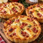 Tartelettes au camembert pommes et lardons