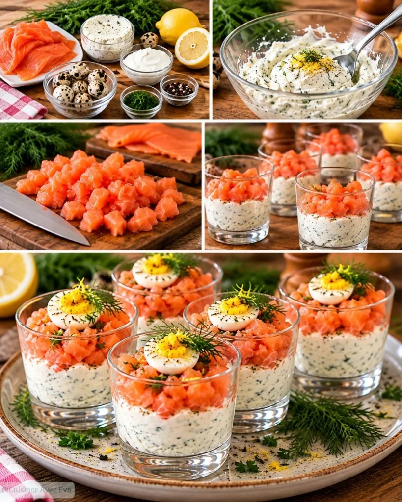 Verrines de saumon à la mousse de Boursin facile
